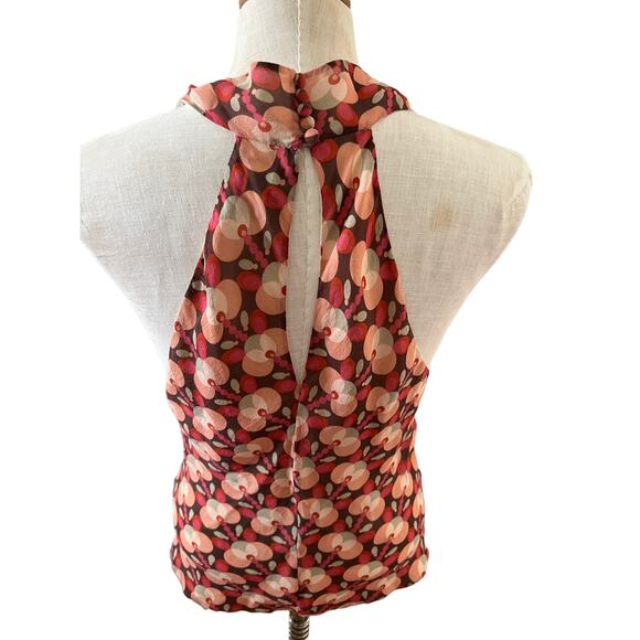 Victorias Secret Y2K Mod Print Silk Halter Top M - Picture 3 of 5